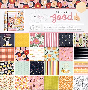 הכל טוב - NEW! Dear Lizzy It's All Good Paper Pad with Gold Foil - 12" x 12" הכל טוב - NEW! Dear Lizzy It's All Good Paper Pad with Gold Foil - 12" x 12"