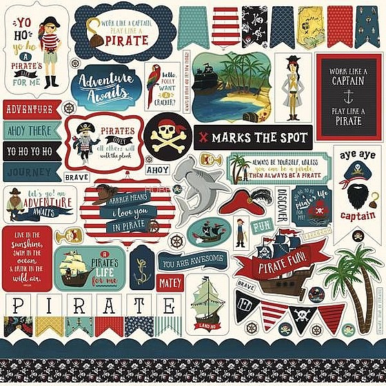 ������� - Pirate Tales Elements Cardstock Stickers