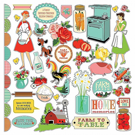 ����� ������ �������� ������� COUNTRY KITCHEN STICKER SHEET