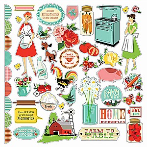 גליון מדבקות קארדסטוק מעוצבות COUNTRY KITCHEN STICKER SHEET גליון מדבקות קארדסטוק מעוצבות COUNTRY KITCHEN STICKER SHEET