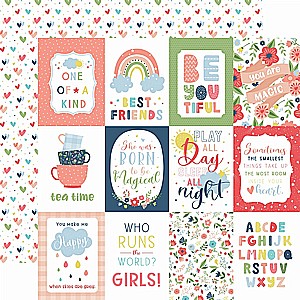 דף קארדסטוק מדוגם 3x4 Journaling Cards Little Dreamer Girl דף קארדסטוק מדוגם 3x4 Journaling Cards Little Dreamer Girl