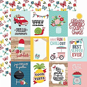 דף קארדסטוק מדוגם 3x4 Journaling Cards Summer דף קארדסטוק מדוגם 3x4 Journaling Cards Summer