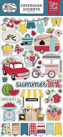A Slice of Summer 6x13 Chipboard Accents