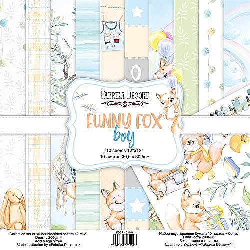 ���� ��� �������� ������� FUNNY FOX BOY 12"X12"