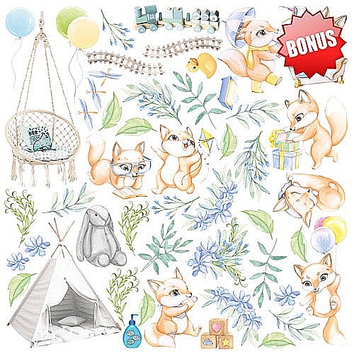 ���� ��� �������� ������� FUNNY FOX BOY 12"X12"