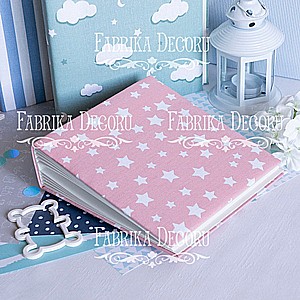 אלבום כריכת צ'יפבורד מצופה בד PINK STARS אלבום כריכת צ'יפבורד מצופה בד PINK STARS