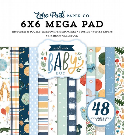 ��� ���� ��� �������� Welcome Baby Boy - 6 x 6 Mega Paper Pad