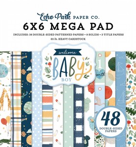 מגה מארז דפי קארדסטוק Welcome Baby Boy - 6 x 6 Mega Paper Pad מגה מארז דפי קארדסטוק Welcome Baby Boy - 6 x 6 Mega Paper Pad