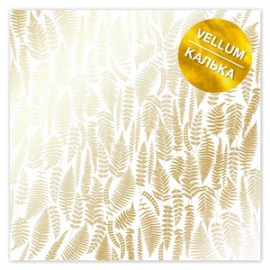 GOLD FOILED VELLUM SHEET GOLDEN FERN12"X12 GOLD FOILED VELLUM SHEET GOLDEN FERN12"X12
