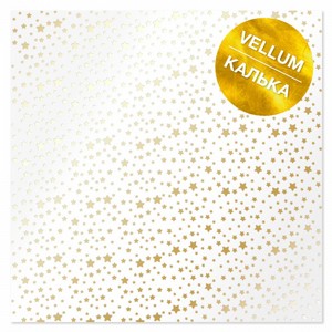 GOLD FOILED VELLUM SHEET "GOLDEN STARS 12"X12 GOLD FOILED VELLUM SHEET "GOLDEN STARS 12"X12