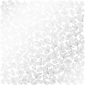 דף קארדסטוק מעוצב SHEET OF SINGLE-SIDED PAPER EMBOSSED BY SILVER FOIL SILVER ROSE LEAVES דף קארדסטוק מעוצב SHEET OF SINGLE-SIDED PAPER EMBOSSED BY SILVER FOIL SILVER ROSE LEAVES
