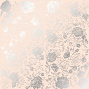 דף קארדסטוק מעוצב SHEET OF SINGLE-SIDED PAPER EMBOSSED BY SILVER FOIL SILVER PEONY PASSION דף קארדסטוק מעוצב SHEET OF SINGLE-SIDED PAPER EMBOSSED BY SILVER FOIL SILVER PEONY PASSION