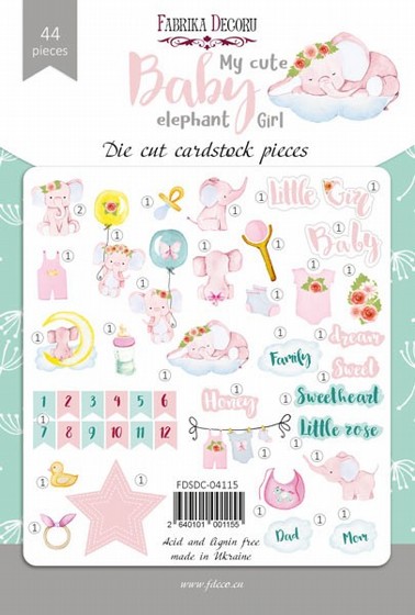 ���� ������ �������� SET OF DIE CUTS MY CUTE BABY ELEPHANT GIRL