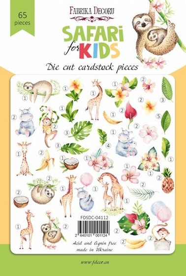 ���� ������ �������� Set of die cuts Safari for kids