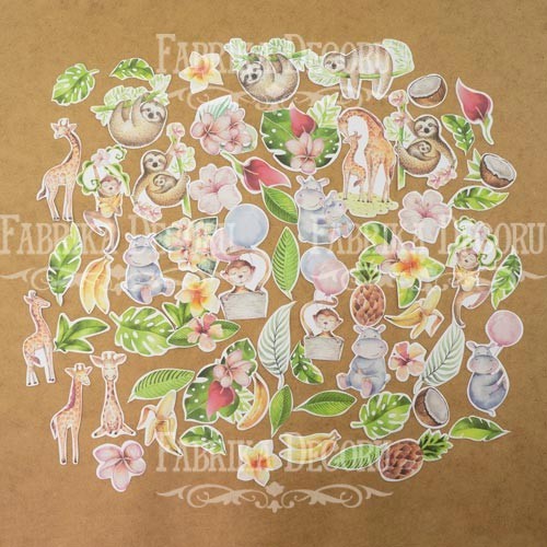 ���� ������ �������� Set of die cuts Safari for kids