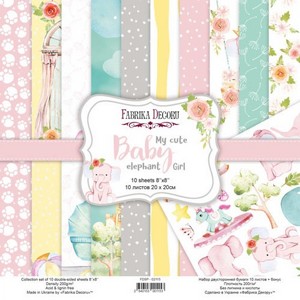 מארז דפי קארדסטוק מעוצבים 8*8 אינץ' MY CUTE BABY ELEPHANT GIRL מארז דפי קארדסטוק מעוצבים 8*8 אינץ' MY CUTE BABY ELEPHANT GIRL