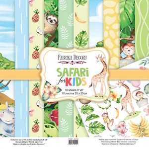 מארז דפי קארדסטוק מעוצבים 8*8 אינץ' SAFARI FOR KIDS מארז דפי קארדסטוק מעוצבים 8*8 אינץ' SAFARI FOR KIDS