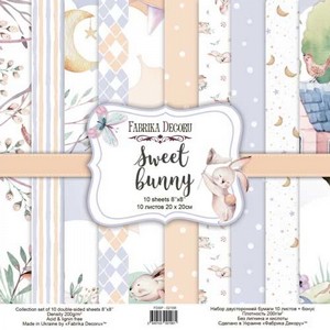 מארז דפי קארדסטוק מעוצבים 8*8 אינץ' SWEET BUNNY מארז דפי קארדסטוק מעוצבים 8*8 אינץ' SWEET BUNNY