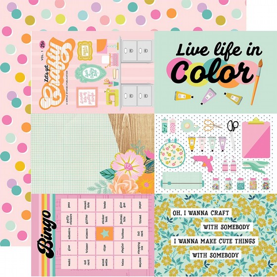 דף קארדסטוק מעוצב LET'S GET CRAFTY 4X6