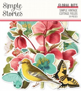 מארז חיתוכי נייר קארדסטוק SIMPLE VINTAGE COTTAGE FIELDS FLORAL BITS & PIECES מארז חיתוכי נייר קארדסטוק SIMPLE VINTAGE COTTAGE FIELDS FLORAL BITS & PIECES
