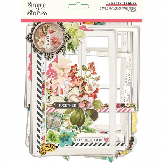 מארז חיתוכי מסגרות צ'יפבורד SIMPLE VINTAGE COTTAGE FIELDS
