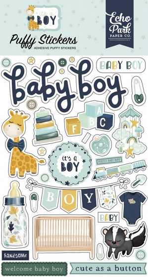 ���� ������ �������� ITS A BOY PUFFY STICKERS