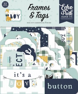 מארז חיתוכי נייר קארדסטוק IT'S A BOY Frames & Tags מארז חיתוכי נייר קארדסטוק IT'S A BOY Frames & Tags