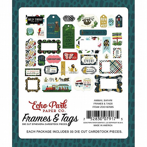 ���� ����� ������ �������� - Animal Safari Collection - Ephemera - Frames and Tags