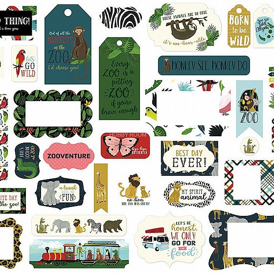 ���� ����� ������ �������� - Animal Safari Collection - Ephemera - Frames and Tags