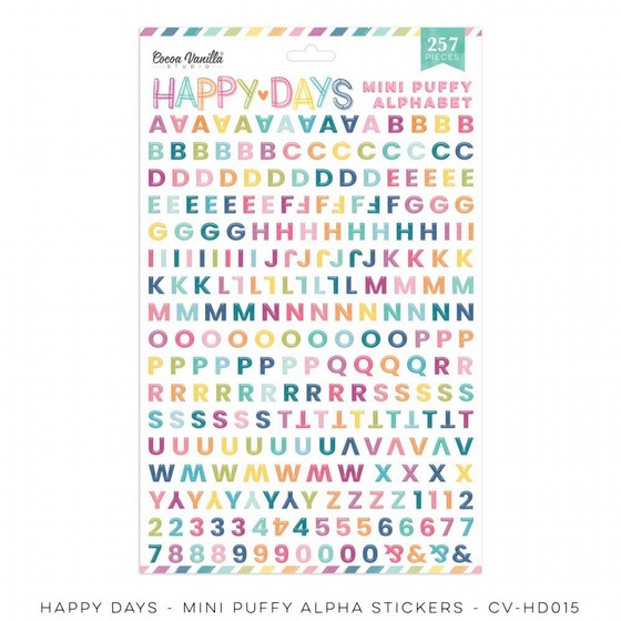 ������ ���� ��� ������  HAPPY DAYS - MINI PUFFY ALPHABET STICKERS