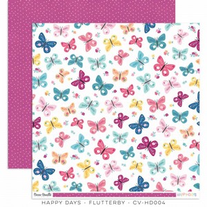 דף קארדסטוק מעוצב HAPPY DAYS - FLUTTERBY PAPER דף קארדסטוק מעוצב HAPPY DAYS - FLUTTERBY PAPER