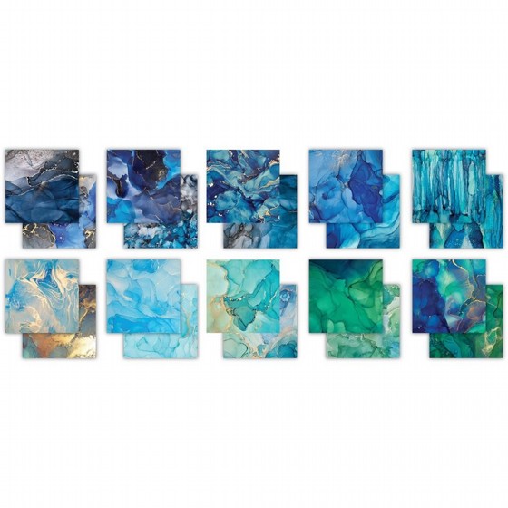 ���� ��� �������� 12*12 The Essential Craft Papers - Ink Drops - Ocean