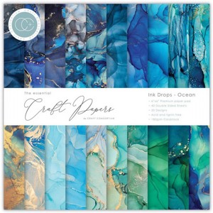 ���� ��� �������� The Essential Craft Papers - 6x6 - Ink Drops - Ocean