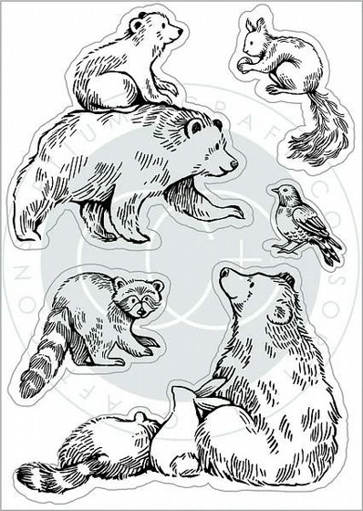 ���� ������ ��������  In the Forest - Bear - Stamp Set
