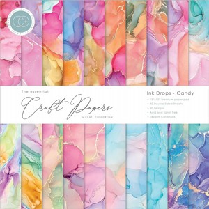    12*12  The Essential Craft Papers - Ink Drops - Cand