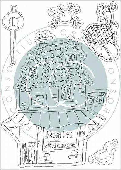 ���� ������ ��������  Sandy Paws - Fresh Fish - Stamp Set