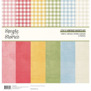 מארז דפי קארדסטוק בסיס 12*12 מסדרת Simple Vintaollectionge Spring Garden מארז דפי קארדסטוק בסיס 12*12 מסדרת Simple Vintaollectionge Spring Garden