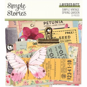 ���� ������ �������� ������ ����� Simple Vintage Spring Garden Collection - Ephemera - Layered Bits & Pieces 