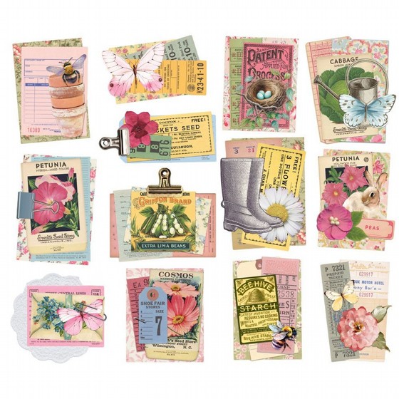 ���� ������ �������� ������ ����� Simple Vintage Spring Garden Collection - Ephemera - Layered Bits & Pieces 