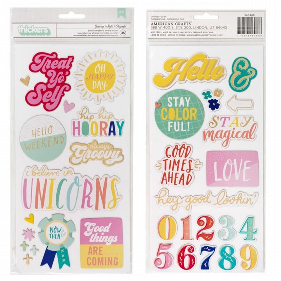 ���� ������ ������� ����� �����  Stay Colorful Collection - Thickers - Printed Chipboard - Phrase