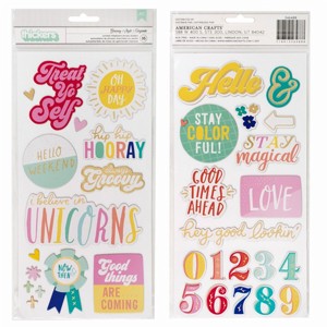 מארז מדבקות צ'יפבורד מעוטר בפויל Stay Colorful Collection - Thickers - Printed Chipboard - Phrase מארז מדבקות צ'יפבורד מעוטר בפויל Stay Colorful Collection - Thickers - Printed Chipboard - Phrase