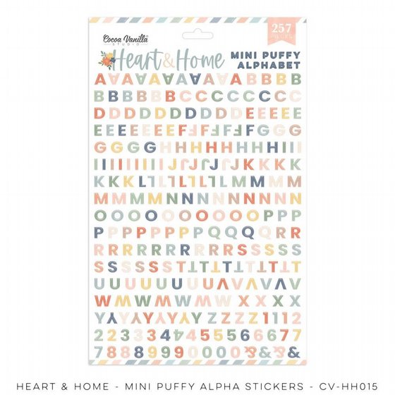 ������ ���� ABC ��� ������ HEART & HOME � MINI PUFFY ALPHABET STICKERS