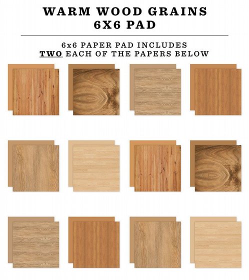 ���� ��� �������� ������� 6*6 ���� Paper Pad - Warm Wood Grain