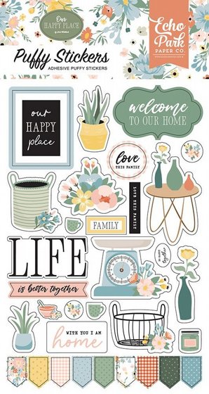 ���� ������ ��� ����� Our Happy Place Collection - Puffy Stickers