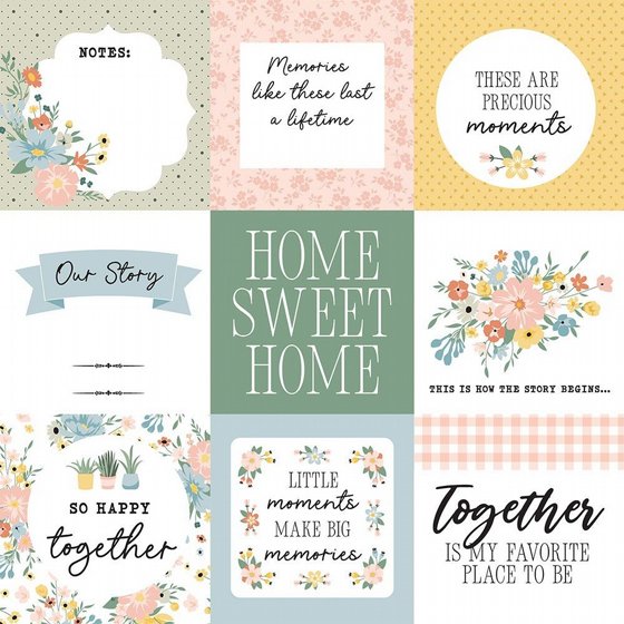 �� �������� �������� ����� 12*12 ���� ����� Our Happy Place Collection 4 x 4 Journaling Cards
