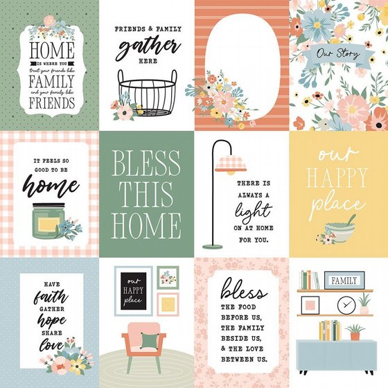 �� �������� �������� ����� 12*12 ���� ����� Our Happy Place Collection 3 x 4 Journaling Cards