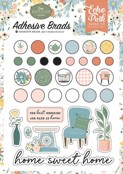 ������ ������� ������ Our Happy Place Collection - Adhesive Brads