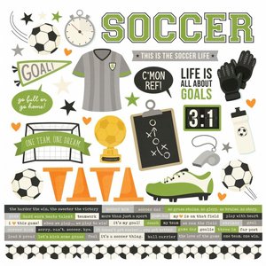 ���� ������ �������� 12*12 ����' �����  Soccer Cardstock Stickers