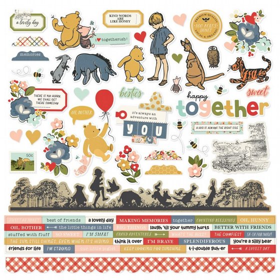 ���� ������ �������� 12*12 ���� ����� Say Cheese Classic Pooh Cardstock Stickers