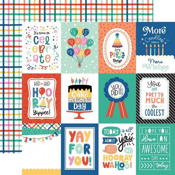 �� �������� ����� 12*12 ���� �������� �������� Hip Hip Hooray  3x4 Journaling Cards 